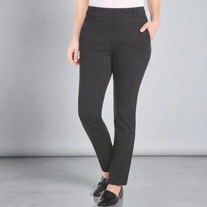 NWT Dalia XL dark heather charcoal tummy control twill pants